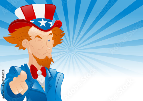 Winking Uncle Sam Retro Background