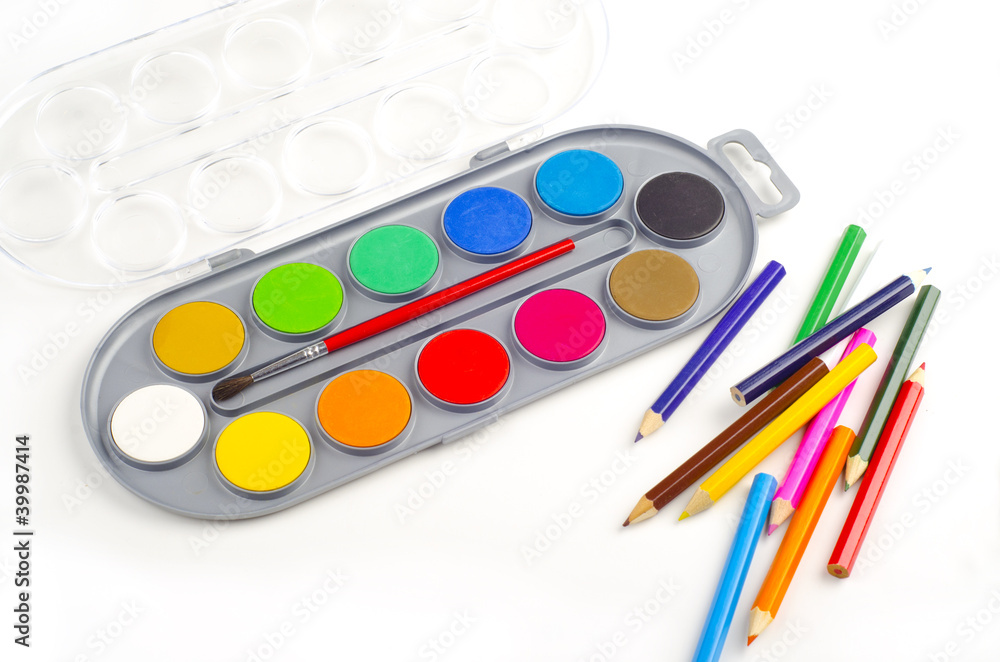 Color pencils and paints Color pencils and paints