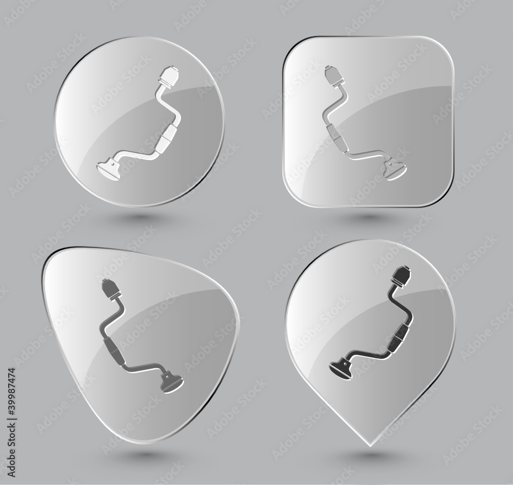 Hand drill. Glass buttons. Vector illustration. Hand drill. Glass buttons. Vector illustration.