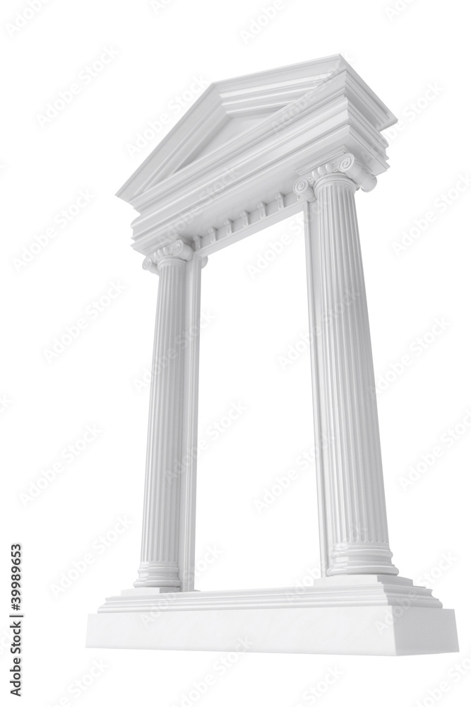 marble columns isolated on a white background
