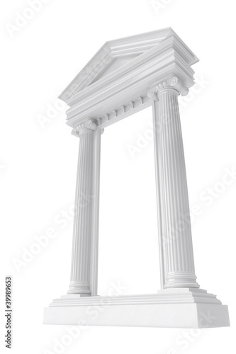 marble columns isolated on a white background