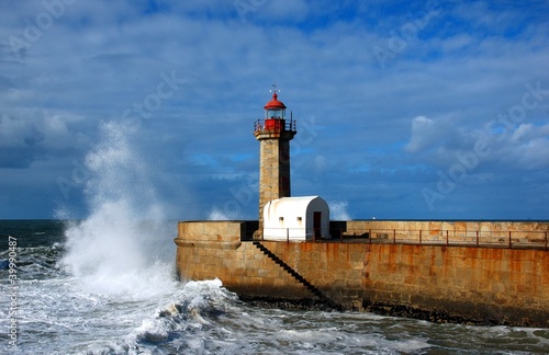 Lighthouse in Foz of Douro, Portugal