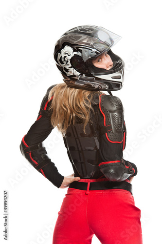 Girl - motorcycle rider photo