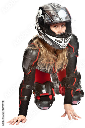 Girl - motorcycle rider photo