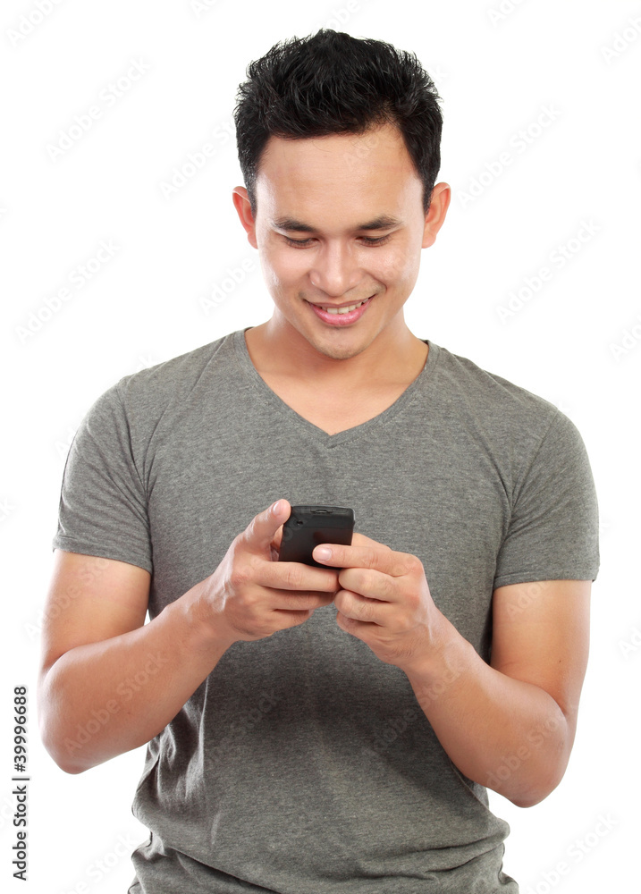 man texting message man texting message