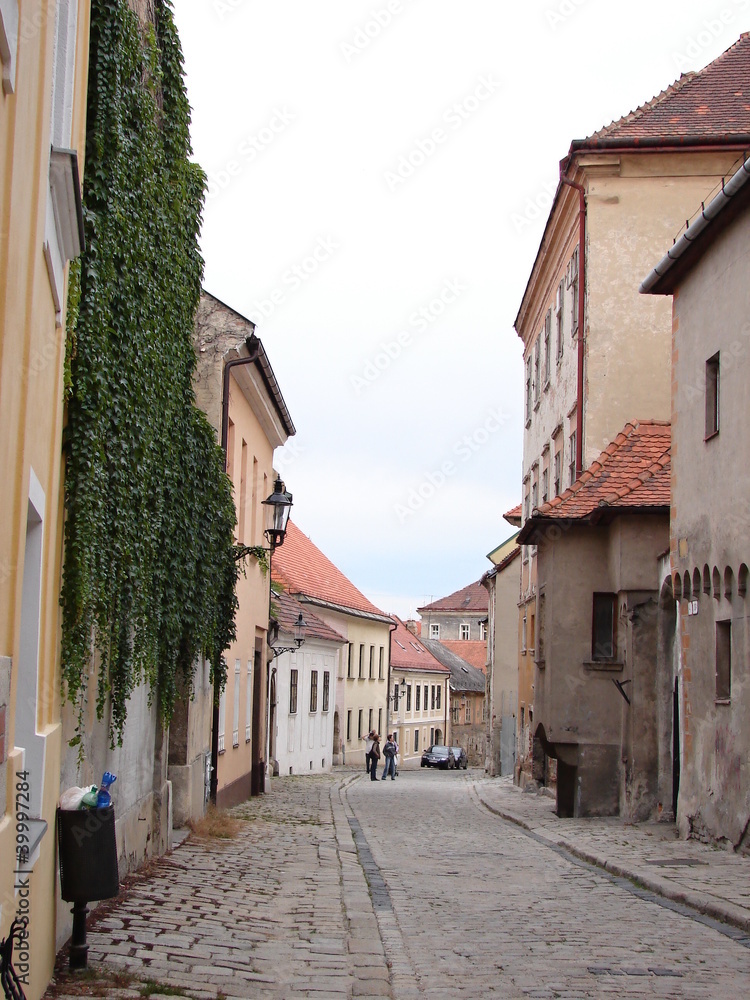 Fototapeta premium Backstreet with small houses in historical center of Bratislava