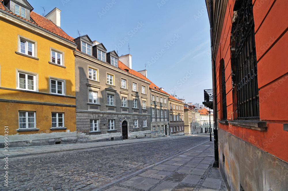 Fototapeta premium Street in Warsaw, Poland