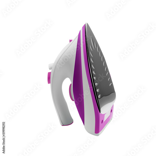 purple electric steam iron (EPS 8) isolated on white background
