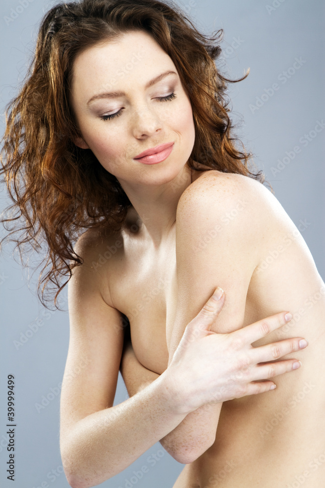 Beautiful red-haired model studio portrait Beautiful red-haired model studio portrait