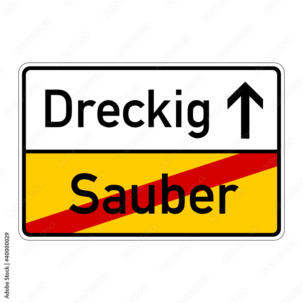 ortsschild sauber dreckig I ortsschild sauber dreckig I