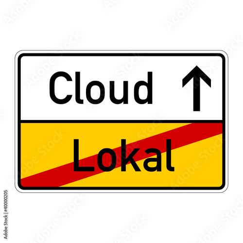 ortsschild lokal cloud I