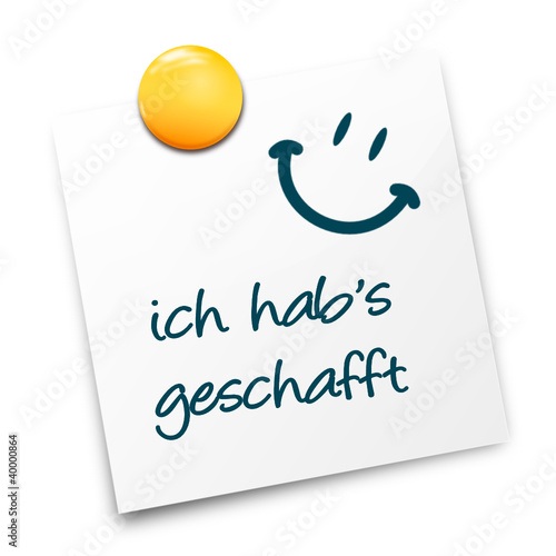 Zettel Ziel Erfolg Glück mit Smiely