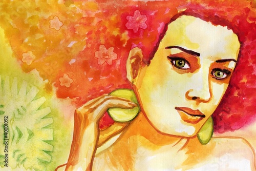 Fototapeta Naklejka Na Ścianę i Meble -  portret abstrakcyjny kolorowej kobiety