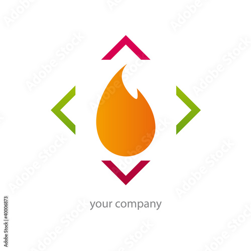 logo plombier, chauffage, flamme