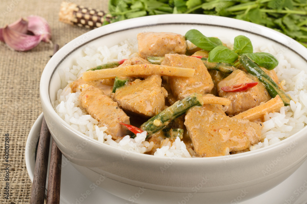Kaeng Phet Gai- Thai Red Chicken Curry & Jasmine Rice Kaeng Phet Gai- Thai Red Chicken Curry & Jasmine Rice