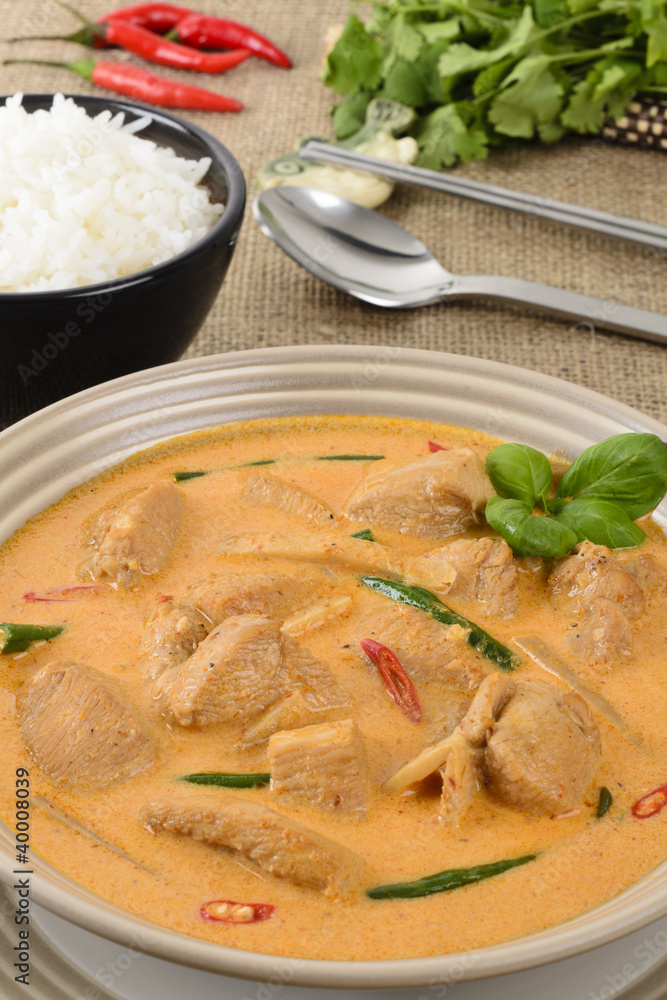 Kaeng Phet Gai- Thai Red Chicken Curry & Jasmine Rice Kaeng Phet Gai- Thai Red Chicken Curry & Jasmine Rice