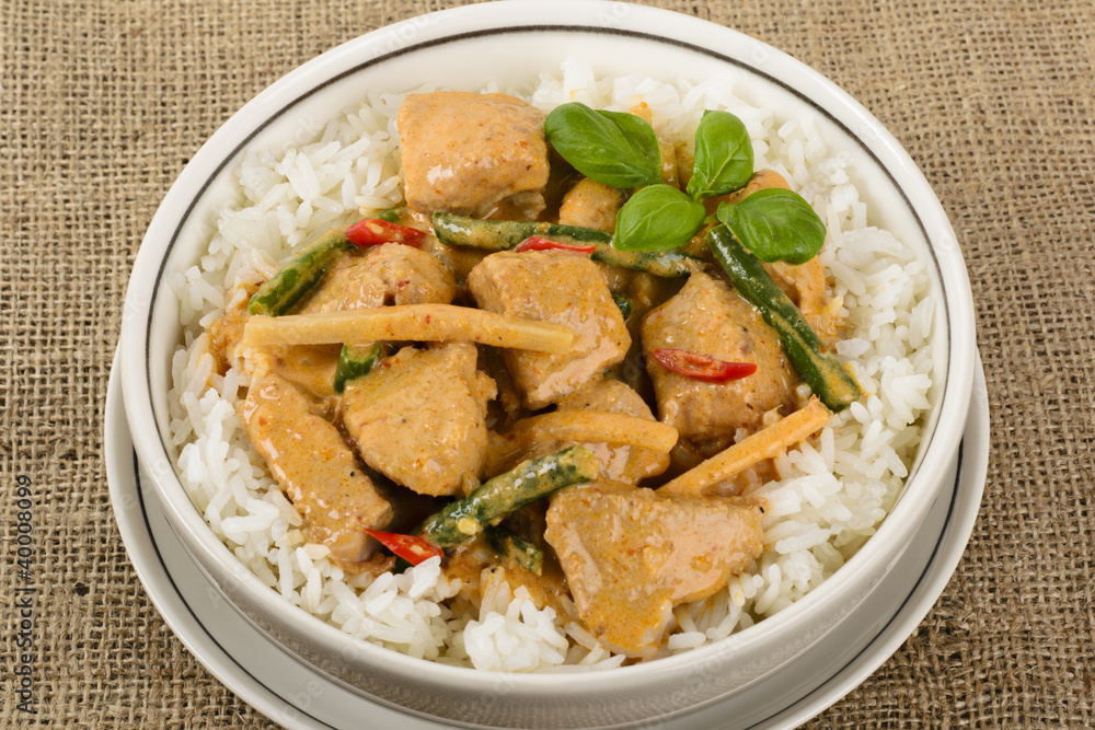 Kaeng Phet Gai- Thai Red Chicken Curry & Jasmine Rice Kaeng Phet Gai- Thai Red Chicken Curry & Jasmine Rice