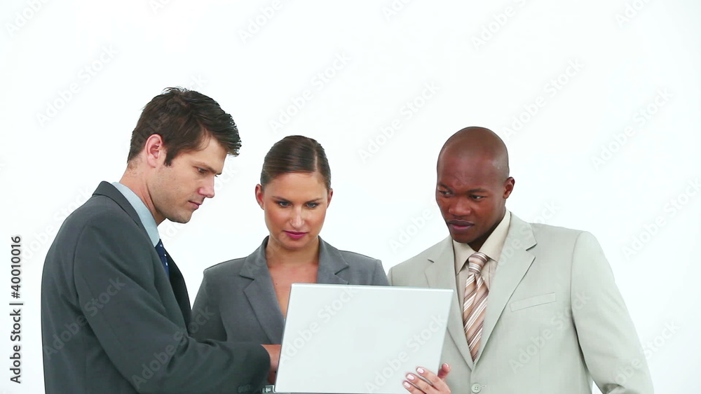 Business team using a laptop