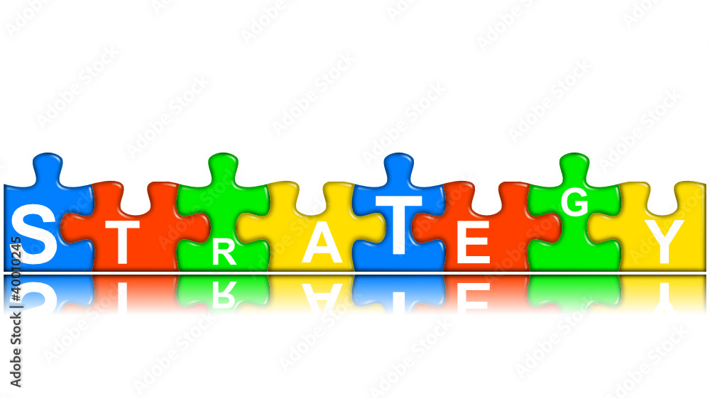 Combined multi-color puzzle - strategy concept Combined multi-color puzzle - strategy concept