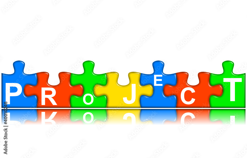 Combined multi-color puzzle - project concept Combined multi-color puzzle - project concept
