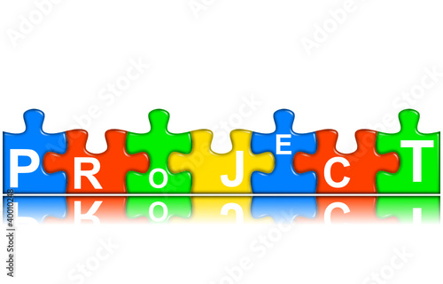 Combined multi-color puzzle - project concept