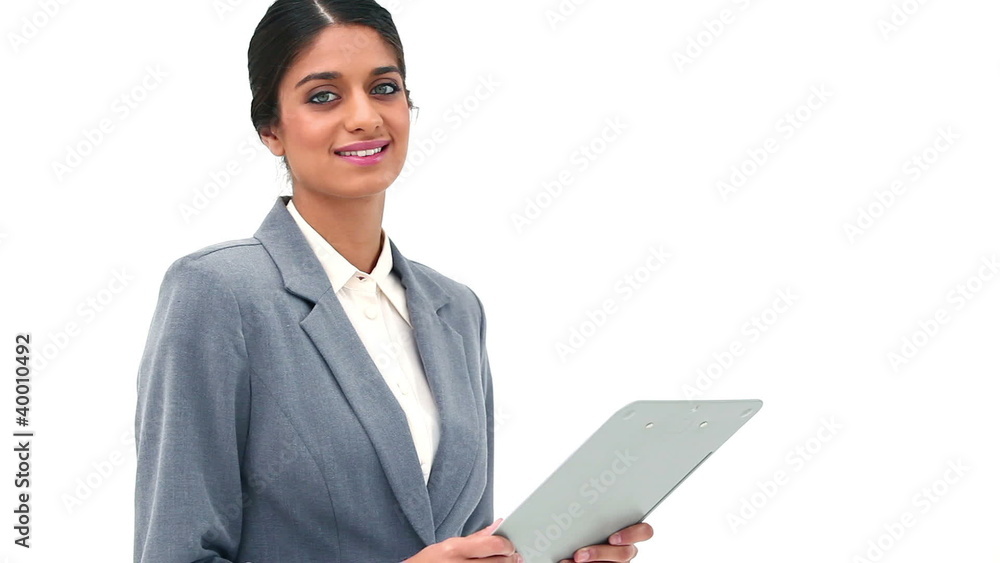 Woman reading a file