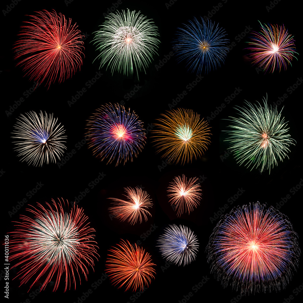 Naklejka premium Long Exposure of Fireworks