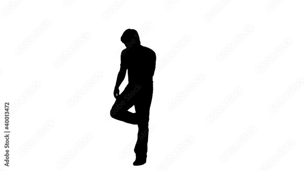 A silhouette man is dancing A silhouette man is dancing
