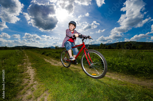 Cyclist - boy riding bike