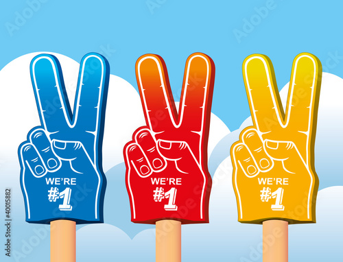 Color set of foam hand.