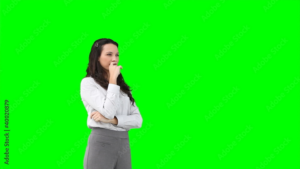 A business woman typing on a virtual keyboard A business woman typing on a virtual keyboard