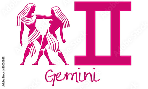 Gemini Zodiac Signs - Hot Pink