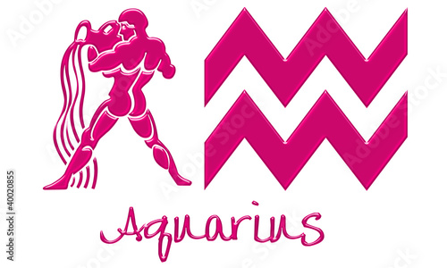 Aquarius Zodiac Signs - Hot Pink