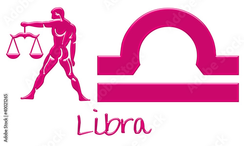 Libra Zodiac Signs - Hot Pink