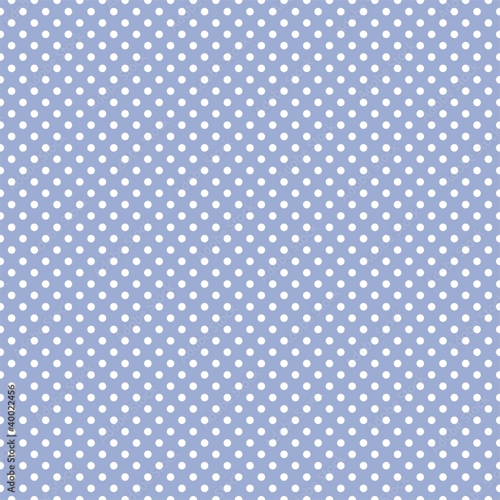 Polka dots on baby blue background retro seamless vector pattern