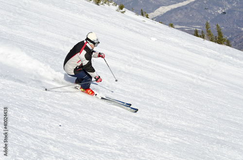 Skier on the mountain side