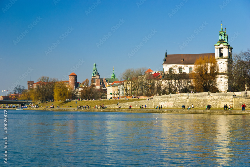 Wawel castle and St. Stanislaus Church in Cracow, Poland