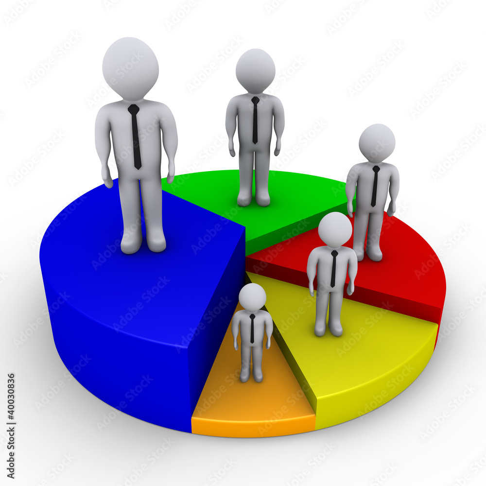 Different sized people on pie chart Different sized people on pie chart