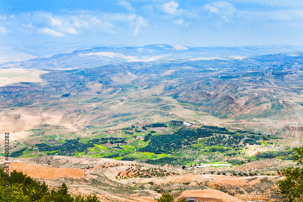 view from Mount Nebo in Jordan - obrazy, fototapety, plakaty 