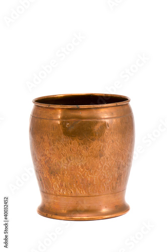 isolated copper vase for flowers