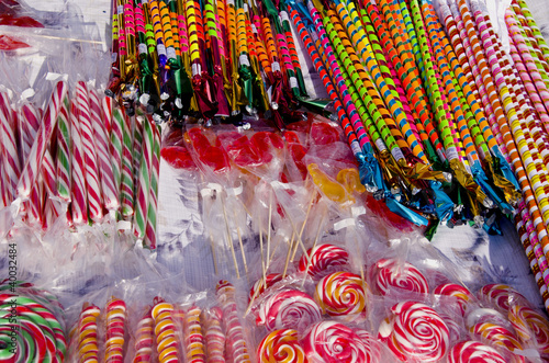 various colorful sweets in the fair