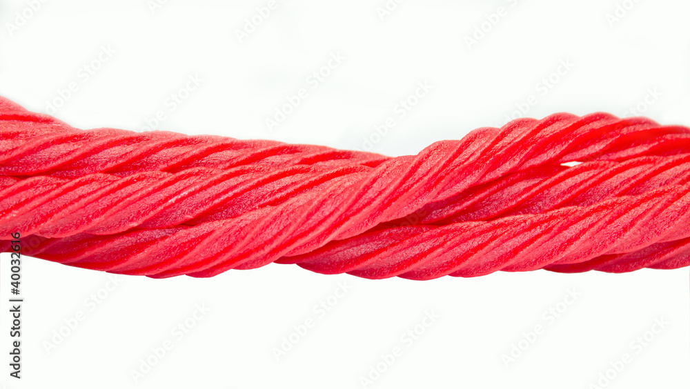 Candy Red Licorice Twisted Stripes Stock Photo