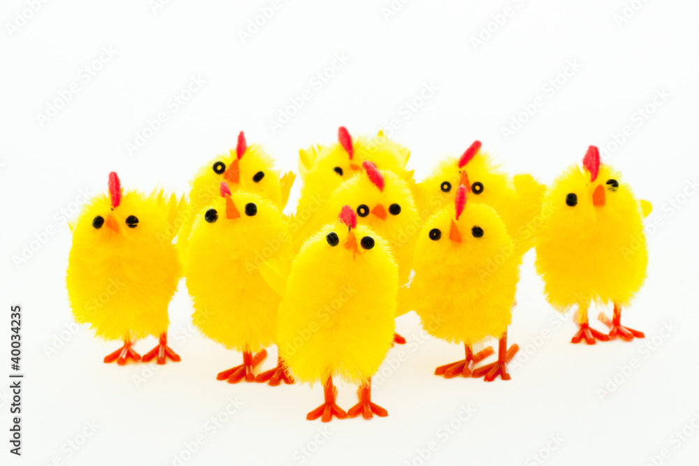 group of easter chickens