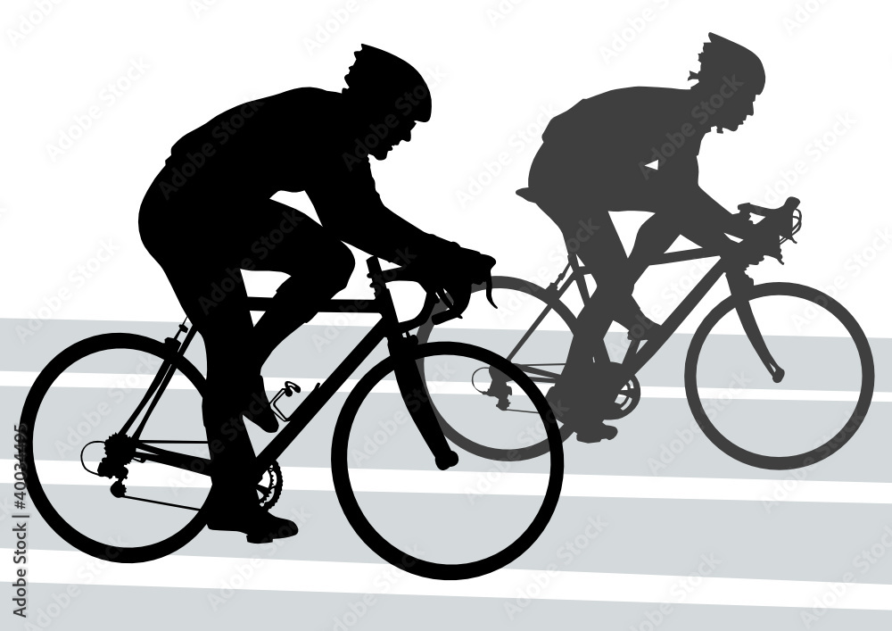 Fototapeta premium Silhouette cyclist