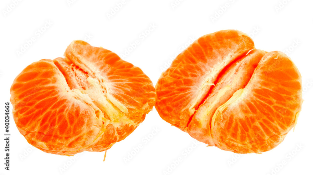 Fresh mandarin orange isolated on a white background.