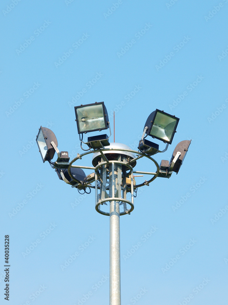 light pole on blue sky background light pole on blue sky background