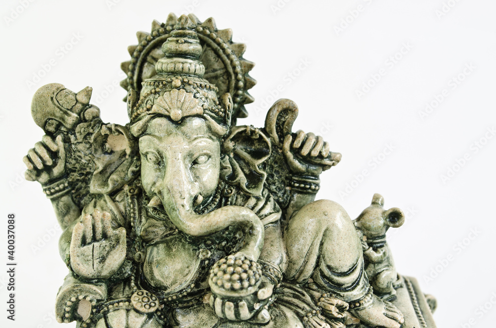 ganesh sculpture isolated on white background