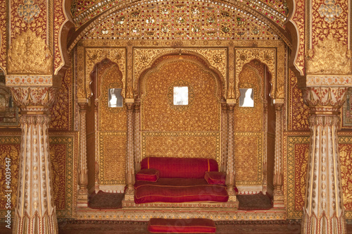 Fotografija Throne Room in Bikaner Palace, Rajasthan, India