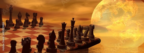 Global business strategy chess photo