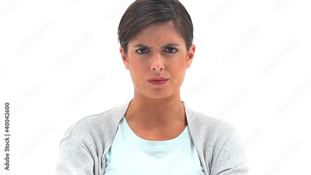 Brunette woman standing upright Brunette woman standing upright